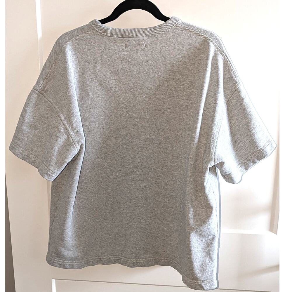 COS 100% Cotton Oversized Short Sleeve Sweatshirt Size Large Gray See Pics - Picture 3 of 6